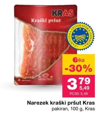 Narezek kraški pršut Kras