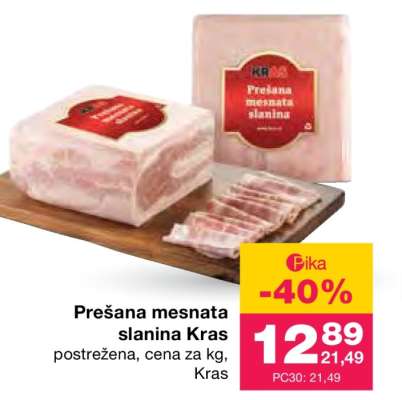 Prešana mesnata slanina Kras