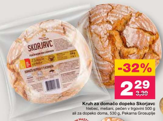 Kruh za domačo dopeko Skorjavc