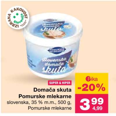 Domača skuta Pomurske mlekarne