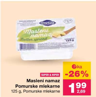 Masleni namaz Pomurske mlekarne