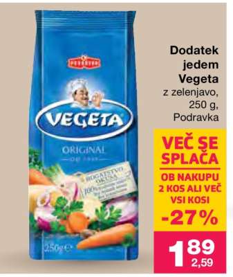 Vegeta z zelenjavo, 250 g, Podravka