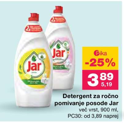 DETERGENT ZA ROČNO POMIVANJE POSODE JAR