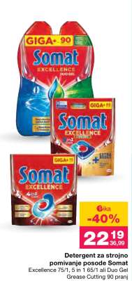 Detergent za strojno pomivanje posode Somat