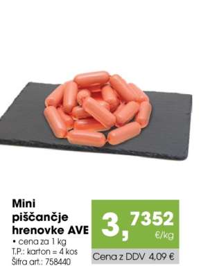 Mini piščančje hrenovke AVE