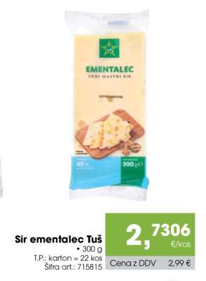 Sir ementalec Tuš