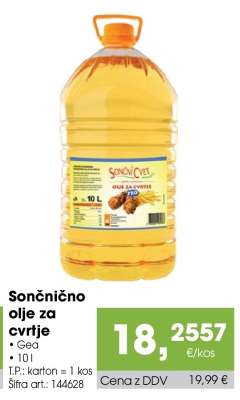 SONČNIČNO OLJE ZA CVRTJE