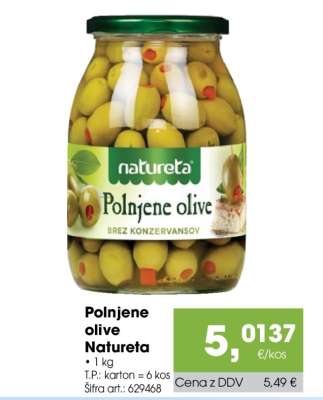 Polnjene olive Natureta