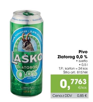 Pivo Zlatorog 0,0 %