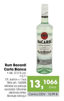 Rum Bacardi Carta blanca