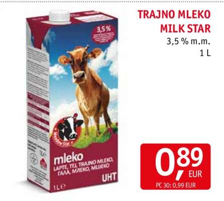TRAJNO MLEKO MILK STAR