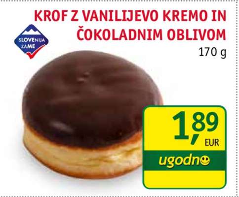 KROF Z VANILIJEVO KREMO IN ČOKOLADNIM OBLIVOM