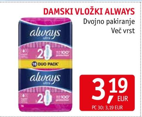 DAMSKI VLOŽKI ALWAYS