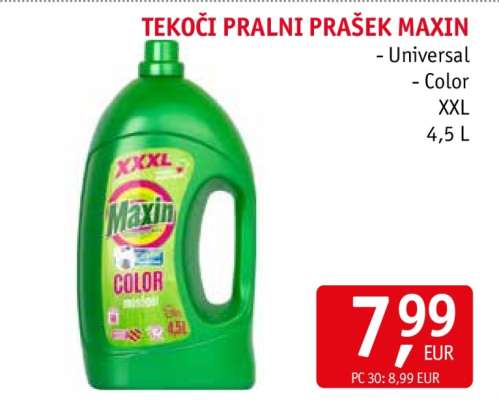 Tekoči pralni prašek Maxin