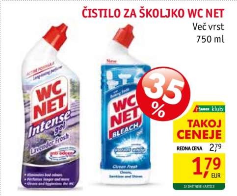 Čistilo za školjko WC Net