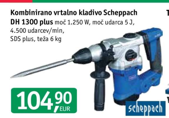 Kombinirano vrtalno kladivo Scheppach DH 1300 plus