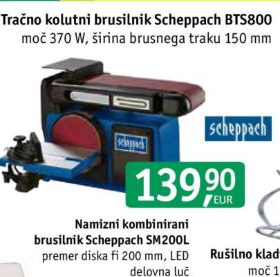 Tračno kolutni brusilnik Scheppach BTS800