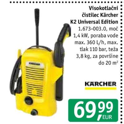 Visokotlačni čistilec Kärcher K2 Universal Edition