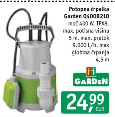 Potopna črpalka Garden Q400B210
