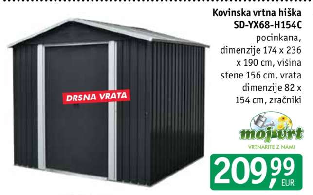 Kovinska vrtna hiška SD-YX68-H154C