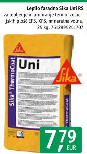 Lepilo fasadno Sika Uni RS