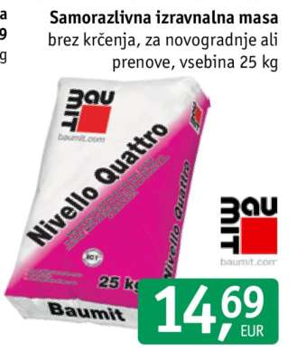 Samorazlivna izravnalna masa
