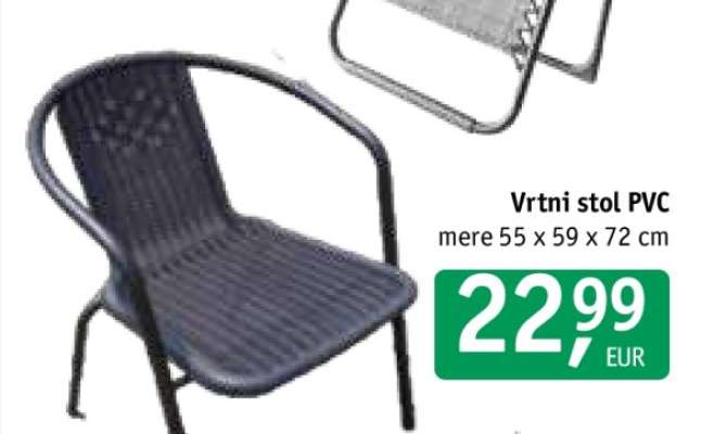 Vrtni stol PVC