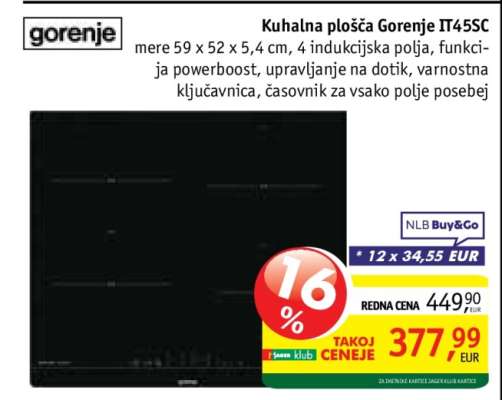 Kuhalna plošča Gorenje IT45SC