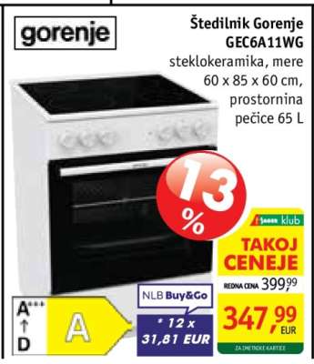 Štedilnik Gorenje GEC6A11WG