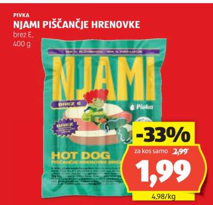 NJAMI Piščančje hrenovke
