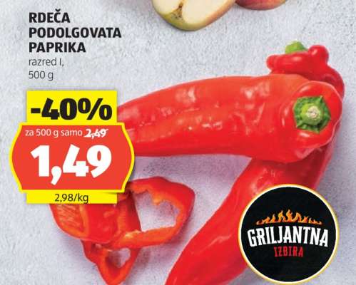 RDEČA PODOLGOVATA PAPRIKA