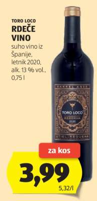 TORO LOCO RDEČE VINO