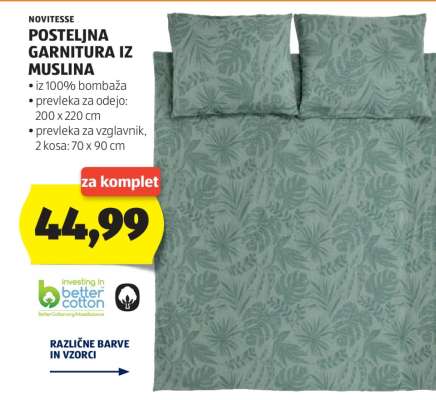 Posteljna garnitura iz muslina