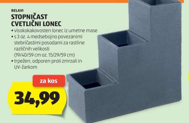 BELAVI STOPNIČAST CVETLIČNI LONEC