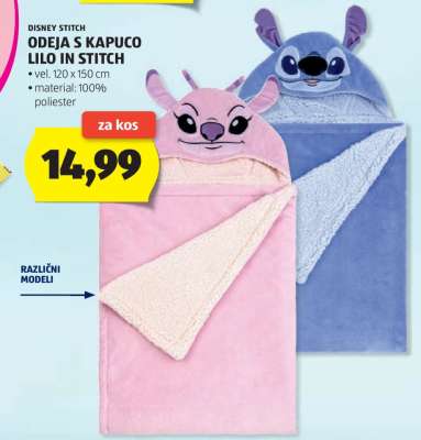 Odeja s kapuco Lilo in Stitch