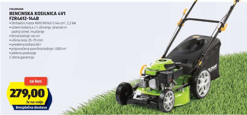 FIELDMANN Bencinska kosilnica 4v1 FZR4612-144B