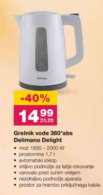 Grelnik vode 360°abs Delimano Delight