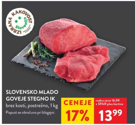 Slovensko mlado goveje stegno IK