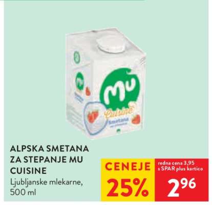 Alpska smetana za stepanje MU Cuisine