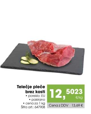 Telečje pleče brez kosti