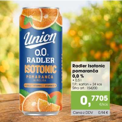 Radler Isotonic pomaranča 0,0%