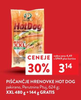 PIŠČANČJE HRENOVKE HOT DOG