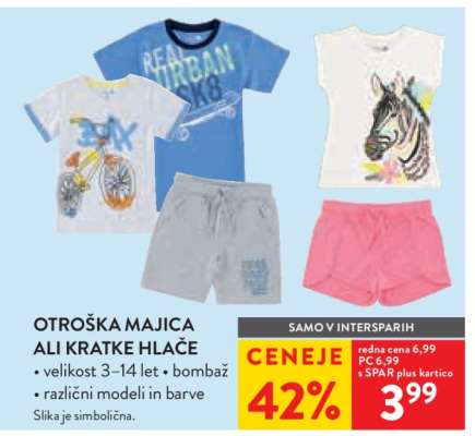 Otroška majica ali kratke hlače