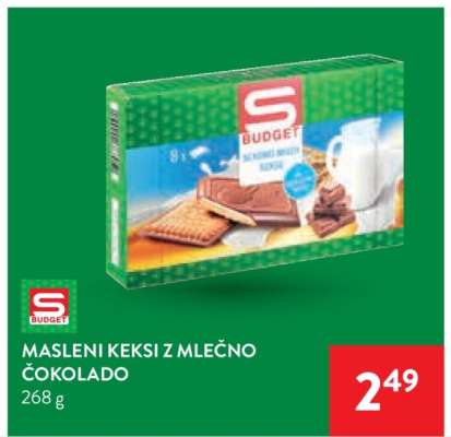MASLENI KEKSI Z MLEČNO ČOKOLADO