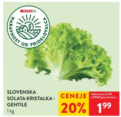 Slovenska solata Kristalka Gentile