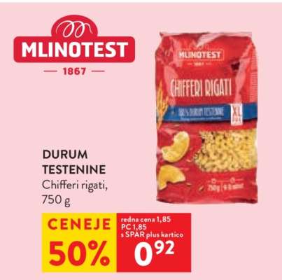 Durum testenine Chifferi rigati, 750 g