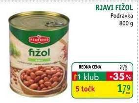 RJAVI FIŽOL Podravka 800 g