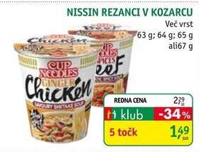 Nissin rezanci v kozarcu