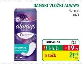 DAMSKI VLOŽKI ALWAYS