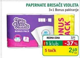 PAPIRNATE BRISAČE VIOLETA
